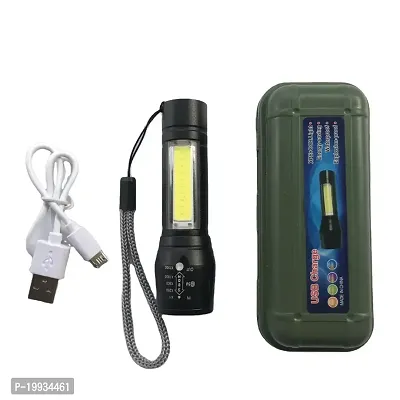LED Flashlight with COB Light Mini   Portable LED Flashlight USB Rechargeable 3 Modes Light Flashlight