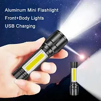 LED Flashlight with COB Light Mini   Portable LED Flashlight USB Rechargeable 3 Modes Light Flashlight-thumb1