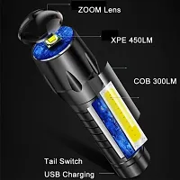 LED Flashlight with COB Light Mini   Portable LED Flashlight USB Rechargeable 3 Modes Light Flashlight-thumb2