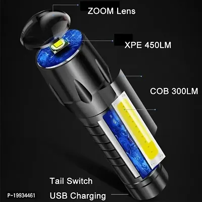 LED Flashlight with COB Light Mini   Portable LED Flashlight USB Rechargeable 3 Modes Light Flashlight-thumb3