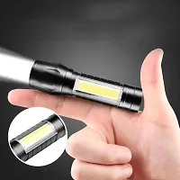 LED Flashlight with COB Light Mini Waterproof Portable LED Flashlight USB Rechargeable 3 Modes Light Flashlight-thumb1