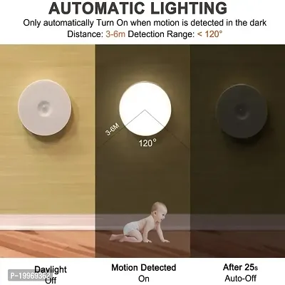 SSECC- Motion Sensor Light for Home with USB Charging Wireless Self Adhesive LED Night light Rechargeable Body Sensor Wall Light For Hallway, Wardrobe, Bedroom, Bathroom, Kitchen, Basement,-thumb2