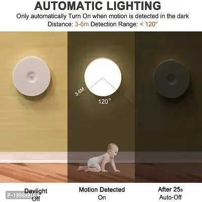 SSECC- Motion Sensor Light for Home with USB Charging Wireless Self Adhesive LED Night light Rechargeable Body Sensor Wall Light For Hallway, Bedroom, Bathroom, Kitchen, Basement,-thumb2