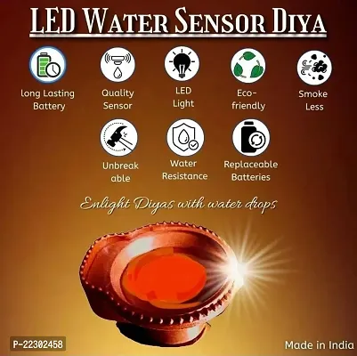 DKB - Water Sensor Diya for Home Decor Festivals Decoration Floating Led Light Diya Diwali Purpose Waterproof Candles Party Decorations Water Activated...-thumb2