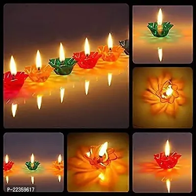 DKB-Diwali Diyas Colourful 3D Reflection Diya for Diwali Decor Flower Shape Shadow Reflective Diyas for Diwali Decoration Items for Home Decor Reusable Navratri Diwali Lights