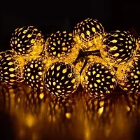 Golden Metal Ball String Lights Metal String LED with 16 Metal Ball 7meter Copper String Fairy for Diwali, Navratri Christmas Decoration Romantic Mood for Bedroom/Home Decoration-thumb2