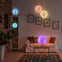 3D Moon Lamp 7 Colour 15 cm Changeable Sensor Moon Night Lamp for Bedroom, Touch Lamp, Moonlight Lamp with Stand  USB for Bedside, Valentine Gifts,...-thumb1
