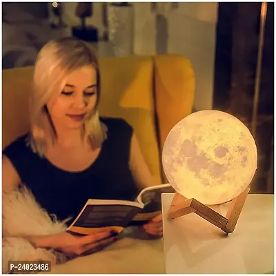 3D Moon Lamp 7 Colour 15 cm Changeable Sensor Moon Night Lamp for Bedroom, Touch Lamp, Moonlight Lamp with Stand  USB for Bedside, Valentine Gifts,...