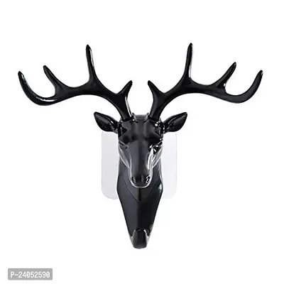 Deer Head Hanging Hook, Self  Adhesive  Wall Door Hook Hanger Bag Keys Sticky Holder Wall Mount  Pack of 1-thumb4