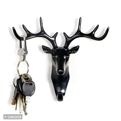 Deer Head Hanging Hook, Self   Adhesive Wall Door Hook Hanger Bag Keys Sticky Holder Wall Mount Pack of 2 Pcs-thumb5