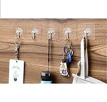 Wall Hook, Adhesive Wall Hanger, Waterproof, Transparent, Hang Keys, Cloths, Towels, Bags, Storage Hanger, Wall Sticker Pack of 10-thumb4