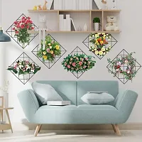 3D Green Plant Wall Sticker,Green Plant Hanging Removable Living Room Bedroom Background-thumb2