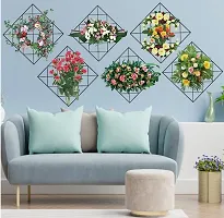 3D Green Plant Wall Sticker,Green Plant Hanging Removable Living Room Bedroom Background PACK OF 6 PCS-thumb1