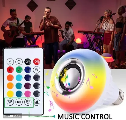 LED Music Bulb with Bluetooth Speaker Music Color changing led Bulb, DJ Lights with Remote Control Music Dimmable for Home, Bedroom, Living Room, Decoration smart bulb (Multicolor)-thumb5