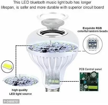 ssecc-LED Music Bulb with Bluetooth Speaker Music Color changing led Bulb, DJ Lights with Remote Control Music Dimmable for Home, Bedroom, Living Room, Decoration smart bulb (Multicolor)