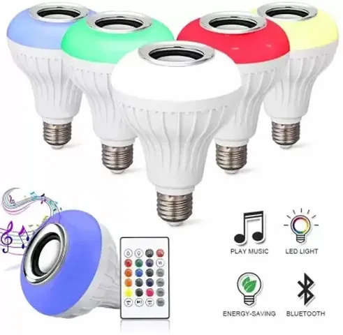 ssecc-LED Music Bulb with Bluetooth Speaker Music Color changing led Bulb, DJ Lights with Remote Control Music Dimmable for Home, Bedroom, Living Room, Decoration smart bulb (Multicolor)