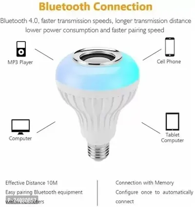 SSECC-LED Music Bulb with Bluetooth Speaker Music Color changing led Bulb, DJ Lights with Remote Control Music Dimmable for Home, Bedroom, Living Room, Decoration smart bulb (Multicolor)-thumb5