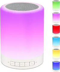 Wireless Night Light LED Touch Lamp Speaker with Portable Bluetooth  HiFi Speaker with Smart Colour Changing Touch Control USB Rechargable (Multicolor)-thumb1