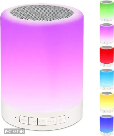 Wireless Night Light LED Touch Lamp Speaker with Portable Bluetooth  HiFi Speaker with Smart Colour Changing Touch Control USB Rechargable (Multicolor)-thumb2