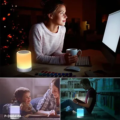 Wireless Night Light LED Touch Lamp Speaker with Portable Bluetooth  HiFi Speaker with Smart Colour Changing Touch Control USB Rechargable (Multicolor)