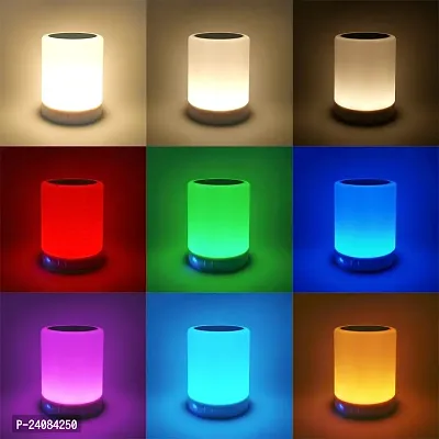 Wireless Night Light LED Touch Lamp Speaker with Portable Bluetooth  HiFi Speaker with Smart Colour Changing Touch Control USB Rechargable (Multicolor)-thumb5