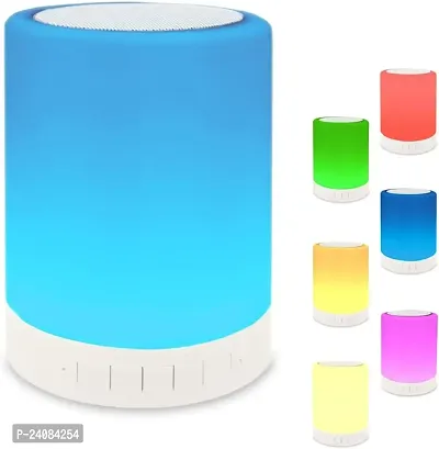 Wireless Night Light LED Touch Lamp Speaker with Portable Bluetooth  HiFi Speaker with Smart Colour Changing Touch Control USB Rechargable (Multicolor)