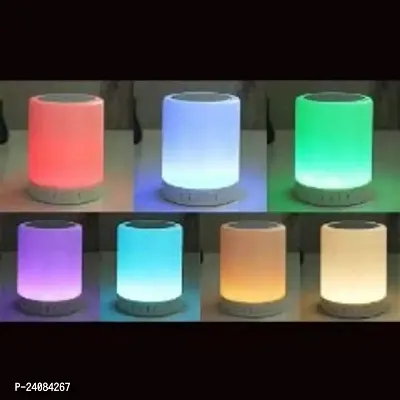 Wireless Night Light LED Touch Lamp Speaker with Portable Bluetooth  HiFi Speaker with Smart Colour Changing Touch Control USB Rechargable (Multicolor)-thumb5