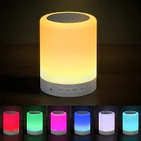 Wireless Night Light LED Touch Lamp Speaker with Portable Bluetooth  HiFi Speaker with Smart Colour Changing Touch Control USB Rechargable (Multicolor)-thumb1