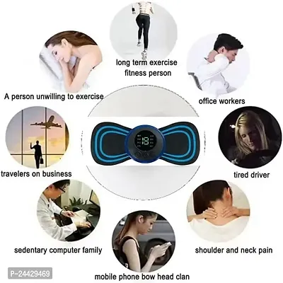 Butterfly Body Massager for Pain Relief ems Neck Massager Machine with 8 Modes and 19 Strength Levels (Black)-thumb5