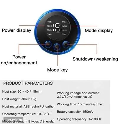 Butterfly Body Massager for Pain Relief ems Neck Massager Machine with 8 Modes and 19 Strength Levels (Black)-thumb5