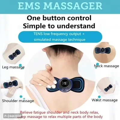 Full Body Mini Butterfly TENS Massager with 8 Modes, 19 Levels Electric Rechargeable Portable EMS Patch for Shoulder, Neck, Arms, Legs, Neck, Men/Women-thumb2