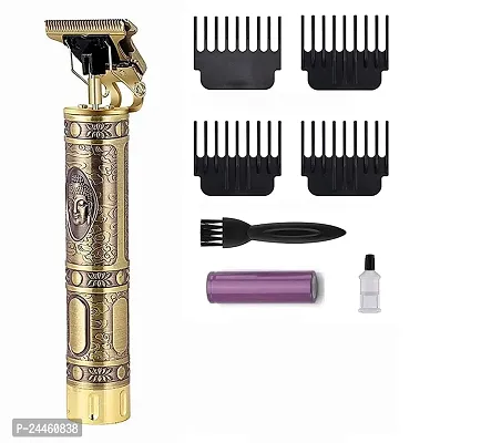 Trimmer Men Professional Buddha Style Rechargeable Cordless Hair Beard Clipper Shaver For Menrsquo;s Adjustable Blade For Close Cut Precise Multi Grooming Kit, Face, Head and Body Trimmer (Gold)