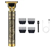 Trimmer Men Professional Buddha Style Rechargeable Cordless Hair Beard Clipper Shaver For Menrsquo;s Adjustable Blade For Close Cut Precise Multi Grooming Kit, Face, Head and Body Trimmer (Gold)-thumb1