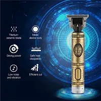 Trimmer Men Professional Buddha Style Rechargeable Cordless Hair Beard Clipper Shaver For Menrsquo;s Adjustable Blade For Close Cut Precise Multi Grooming Kit, Face, Head and Body Trimmer (Gold)-thumb2