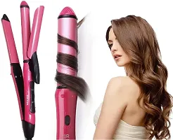 Nova 2 in 1 Hair Straightener and Curler with Ceramic Coated Plate, Hair Straightener and Curler for Women (HAIR STRAIGHTENER)-thumb1