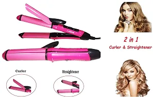 Nova 2 in 1 Hair Straightener and Curler with Ceramic Coated Plate, Hair Straightener and Curler for Women (HAIR STRAIGHTENER)-thumb2