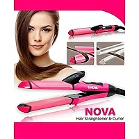 Nova 2 in 1 Hair Straightener and Curler with Ceramic Coated Plate, Hair Straightener and Curler for Women (HAIR STRAIGHTENER)-thumb2