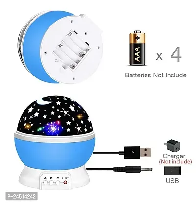 Star Master Rotating 360 Degree Moon Night Light Lamp Projector with Colors and USB Cable,Lamp for Kids Room Night Bulb (Multi Color,Pack of 1,Plastic)