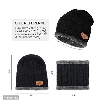 Wool Beanie Cap  Muffler for Men and Women-thumb2