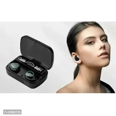 M10 - Wireless Earbuds Your Phone Upto 220 Hours Total Playback time M10 Bluetooth 5.1 Earbuds in-Ear TWS Stereo Headphones with Smart LED Display Charging Built-in Mic for Sports Work - Black-thumb0