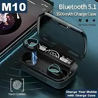 M10 - Wireless Earbuds Your Phone Upto 220 Hours Total Playback time M10 Bluetooth 5.1 Earbuds in-Ear TWS Stereo Headphones with Smart LED Display Charging Built-in Mic for Sports Work - Black-thumb1