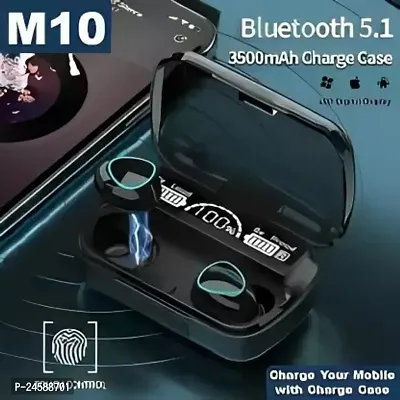 M10 - Wireless Earbuds Your Phone Upto 220 Hours Total Playback time M10 Bluetooth 5.1 Earbuds in-Ear TWS Stereo Headphones with Smart LED Display Charging Built-in Mic for Sports Work - Black-thumb2