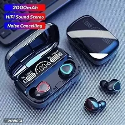 M10 - Wireless Earbuds Your Phone Upto 220 Hours Total Playback time M10 Bluetooth 5.1 Earbuds in-Ear TWS Stereo Headphones with Smart LED Display Charging Built-in Mic for Sports Work - Black-thumb3