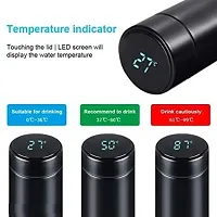 Smart Vacuum Insulated Thermos Water Bottle with LED Temperature Display 304 Stainless Steel Perfect for Hot and Cold Drinks (Black, 500 ml)-thumb1