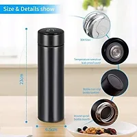 Smart Vacuum Insulated Thermos Water Bottle with LED Temperature Display 304 Stainless Steel Perfect for Hot and Cold Drinks (Black, 500 ml)-thumb3