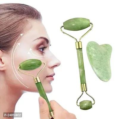 Face Massager for Women | GuaSha Stone and Jade Roller for Face Massage | Face Massager  Face Roller for Women-thumb2