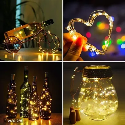LED Wine Bottle Cork Copper Wire String Lights,  Battery Operated (Warm White, Pack of 1)-thumb3