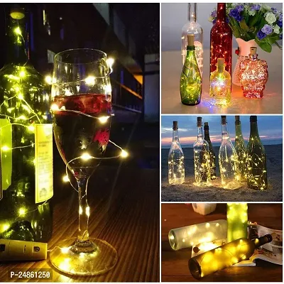LED Wine Bottle Cork Copper Wire String Lights,  Battery Operated (Warm White, Pack of 1)-thumb5