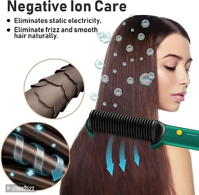 Hair Straightener, Hair Straightener Comb for Women  Men, Hair Styler, Straightener Machine Brush/PTC Heating Electric Straightener with 5 Temperature (Comb Hair Straightener)-thumb3