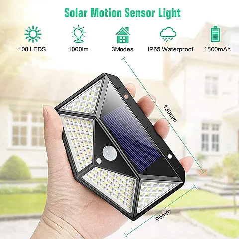 100 LED Solar Sensor Motion Wall Light for Pathway, Security, Surveillance, Swimming Pool, Outdoor, Society (Pack of 1 Pcs)